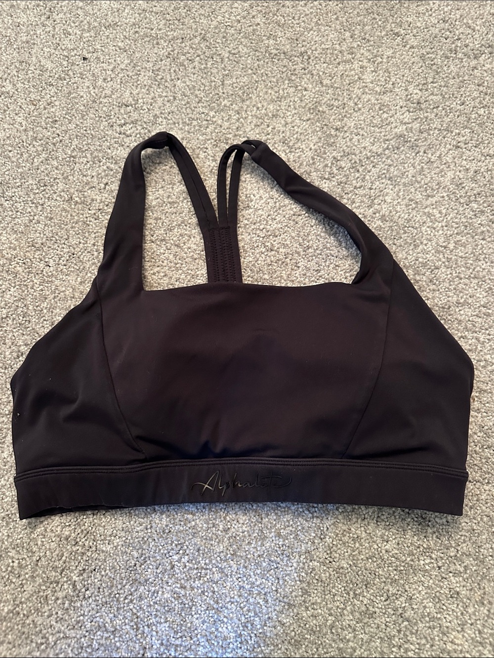 Alphalete Black Strappy Support Sports Bra